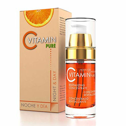Picture of Noche Y Dia Vitamin C Serum - Daily Anti Aging Formula for Face & Skin - Brighten & Even Skin Tone - Reduce Appearance Of Wrinkles, Dark Circles, Fine Lines, Sun Damage - Boost Collagen - 1.02 oz