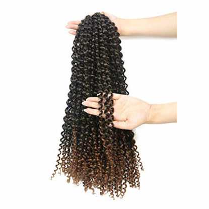 Picture of 7 Packs Passion Twist Hair 18 Inch Water Wave Synthetic Braids for Passion Twist Crochet Braiding Hair for Butterfly Locs (22Strands/Pack, T30#)