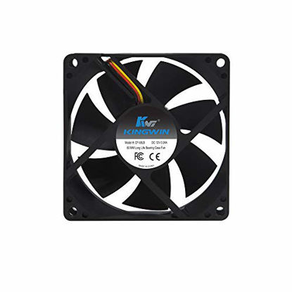 Picture of Kingwin 80mm Silent Fan for Computer Cases, Mining Rig, CPU Coolers, Computer Cooling Fan, Long Life Bearing, and Provide Excellent Ventilation for PC Cases-[Black] CF-08LB