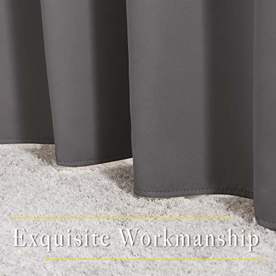 Picture of NICETOWN Blackout Curtains Panels for Bedroom - Window Treatment Thermal Insulated Solid Grommet Blackout Drapes for Living Room (Set of 2 Panels, 52 by 45 Inch, Grey)