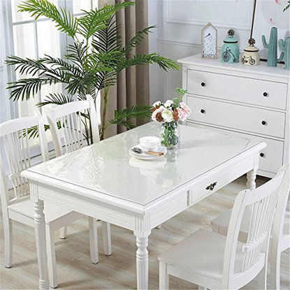 Picture of OstepDecor Custom 2mm Thick 96 x 34 Inch Clear Table Cover Protector, Desk Cover Plastic Table Protector Clear Table Pad Tablecloth Protector, Clear Desk Pad Mat for Writing Desk, Countertop 8ft