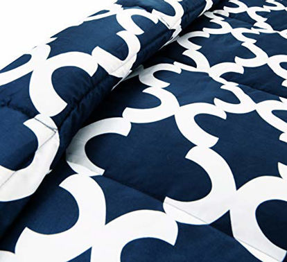 Picture of Utopia Bedding Printed Comforter Set (King/Cal King, Navy) with 2 Pillow Shams - Luxurious Brushed Microfiber - Down Alternative Comforter - Soft and Comfortable - Machine Washable