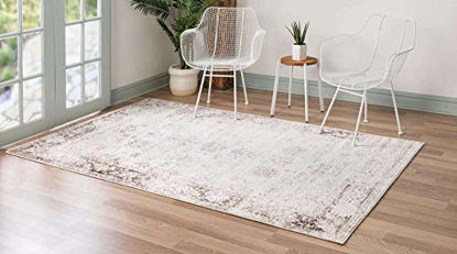 Picture of Unique Loom Sofia Collection Traditional Vintage Area Rug, 7' x 10', Ivory/Brown
