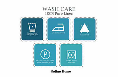 Picture of Solino Home Pure Linen Placemats - White, 14 x 19 Inch Set of 4 Athena - 100% Pure Linen Natural Fabric - Handcrafted Machine Washable