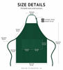 Picture of Syntus 2 Pack Adjustable Bib Apron Waterdrop Resistant with 2 Pockets Cooking Kitchen Aprons for BBQ Drawing, Women Men Chef, Dark Green
