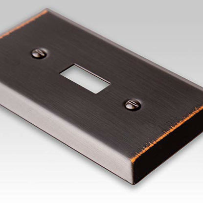 Picture of AMERELLE 163TDDB Century Single Toggle/Single Duplex Steel Wallplate in Aged Bronze