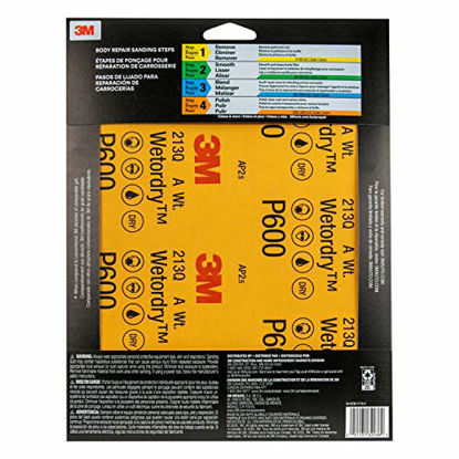 Picture of 3M Wetordry Sandpaper, 32036, 600 Grit, 9 in x 11 in, 5 per pack, Packaging May Vary