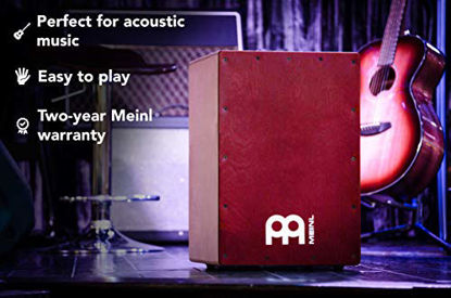Picture of Meinl Cajon Box Drum with Internal Snares and FREE Bag - MADE IN EUROPE - Baltic Birch Wood Full Size, 2-YEAR WARRANTY (BC1NTWR)