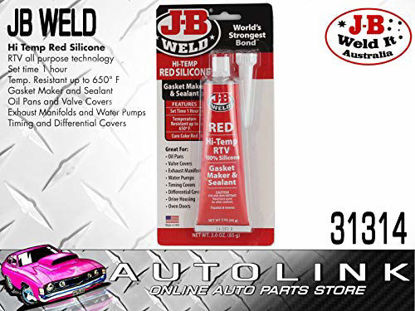 Picture of J-B Weld 31314 High Temperature RTV Silicone Gasket Maker and Sealant - Red - 3 oz.