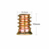 Picture of 40Pcs Anwenk 1/4"-20 x 15mm Furniture Screw in Nut Threaded Wood Inserts Bolt Fastener Connector Hex Socket Drive for Wood Furniture Assortment (with Hex Spanner)