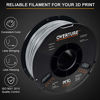 Picture of OVERTURE PETG Filament 1.75mm with 3D Build Surface 200 x 200 mm 3D Printer Consumables, 1kg Spool (2.2lbs), Dimensional Accuracy +/- 0.05 mm, Fit Most FDM Printer, Light Gray