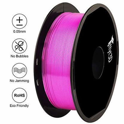 Picture of TTYT3D Silk Shine Purple 3D Printer PLA Filament, 1.75mm 3D Printing Material Widely Compatible, 1KG 2.2LBS Spool, with Extra Gift 10pcs FDM 3D Printer Nozzle Cleaning Needles