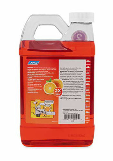 Picture of Camco 41195 TST Ultra-Concentrate Orange Scent RV Toilet Treatment, Formaldehyde Free, Breaks Down Waste And Tissue, Septic Tank Safe, Treats up to 16-40 Gallon Holding Tanks (64 oz)