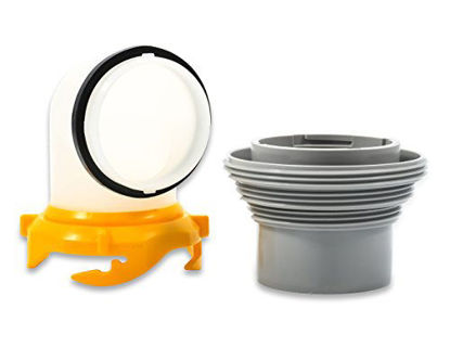 Picture of Camco 39471 Revolution 4-in-1 Sewer Elbow - Bayonet Style Elbow Rotates 360 Degrees and is Detachable, Built-in Gasket for an Odor Tight Connection