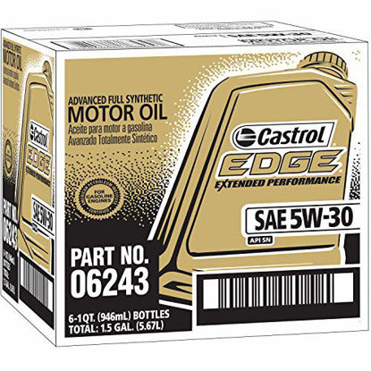 Picture of Castrol 152D8E Edge Extended Performance 5W-30 Advanced Full Synthetic Motor Oil, 1 Quart, 6 Pack