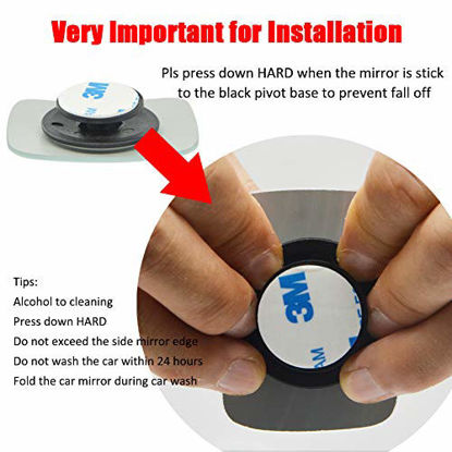 Picture of Ampper Rectangular Blind Spot Mirror, HD Glass Frameless Stick on Adjustabe Convex Wide Angle Rear View Mirror for Car Blind Spot, Pack of 2
