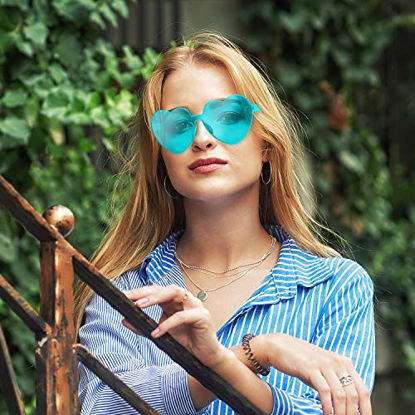 Picture of Maxdot Heart Shape Sunglasses Party Sunglasses (Transparent Green)