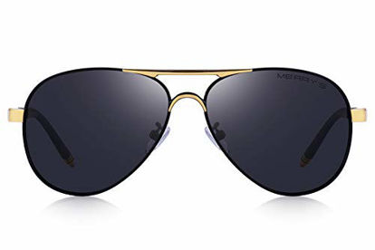 Picture of MERRY'S Men's Polarized Driving Sunglasses For Men Unbreakable Frame UV400 S8513 (Gold&Black, 61)