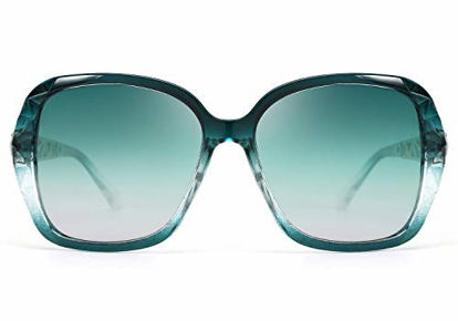 Picture of FEISEDY Classic Polarized Women Sunglasses Sparkling Composite Frame B2289 (Emerald Green, 56)