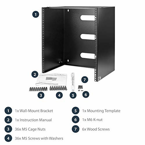 GetUSCart- StarTech.com 12U Wall Mount Patch Panel Bracket - 12 Inch ...