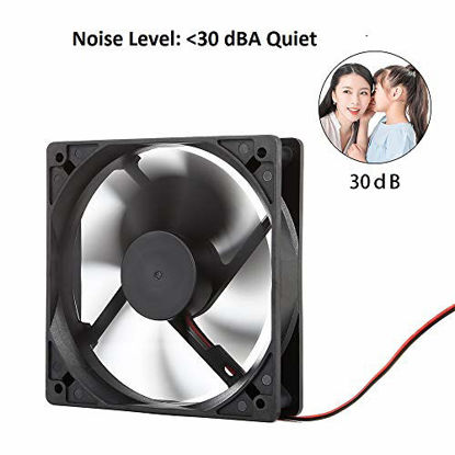 Picture of Strong Quiet 12025 Fan 120x120x25mm 12cm 120mm Computer Case Fan DC 12V Cooling Fan for Computer case 2Pin 2 Wire 1600RPM 2-Pack