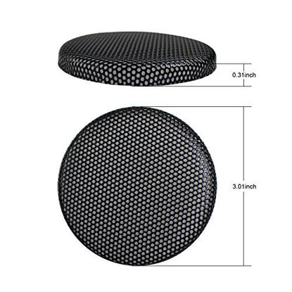 Picture of CNSZNAT 2 Pcs 3 Inch Speaker Mesh Round Grill Dust Cover -Black
