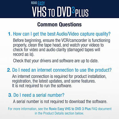 Picture of Roxio Easy VHS to DVD 3 Plus | VHS, Hi8, V8 Video to DVD or Digital Converter | Amazon Exclusive 2 Bonus DVDs