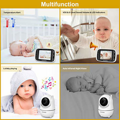 HelloBaby Baby Monitor with 3.2'' IPS Screen - Baby Camera Monitor with  Remote Pan-Tilt-Zoom Camera No WiFi, Infrared Night Vision, 1000ft Wireless