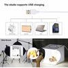 Picture of Photo Studio Light Box PULUZ 7.8in/20cm Protable Folding Photography Studio Box Adjustable Brightness Shooting Tent Kit with 64 Light Beads for Ring LED Panel(Dual Temperature),6 Colors Backdrops
