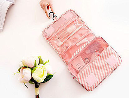 Picture of Toiletry Kit,Mossio Compact Business Handbag Personal Organizer Christmas Gift Pink Striped