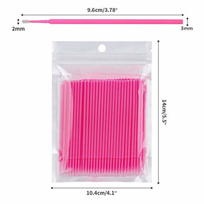 Picture of Tifanso 400 PCS Disposable Micro Brush Applicators for Makeup and Personal Care Microswabs for Eyelash Extension (Head Diameter: 2.0mm)