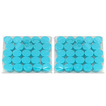 Picture of (200 Pieces Jars + Lid) Beauticom 3G/3ML Round Clear Jars with TEAL Sky Blue Screw Cap Lids for Scrubs, Oils, Toner, Salves, Creams, Lotions, Makeup Samples, Lip Balms - BPA Free