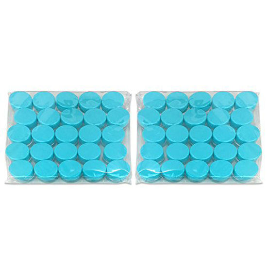 Picture of (200 Pieces Jars + Lid) Beauticom 3G/3ML Round Clear Jars with TEAL Sky Blue Screw Cap Lids for Scrubs, Oils, Toner, Salves, Creams, Lotions, Makeup Samples, Lip Balms - BPA Free
