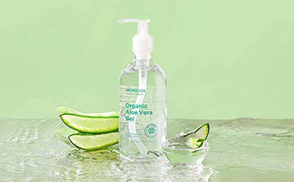 Picture of AROMATICA 95% Organic Aloe Vera Gel 10.14oz / 300ml | EWG Verified | Soothing, Cooling, Moisturizing | For Face & Body | Vegan Formula