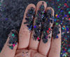 Picture of 10 Grams - Black Holographic Chunky Glitter - Cosmetic Grade - Makeup Face Body Nail Festival Rave Beauty Craft