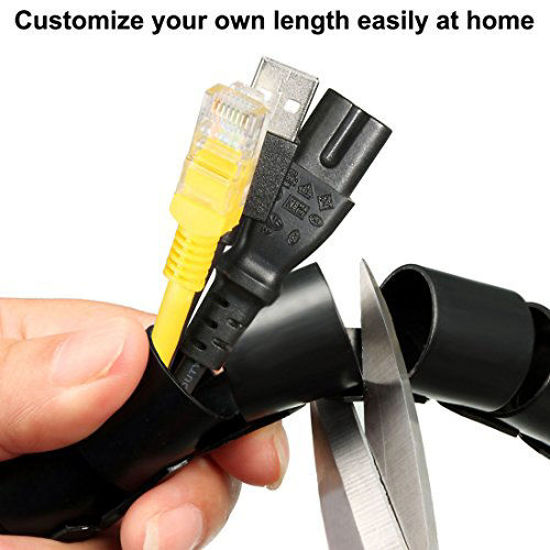 GetUSCart- uxcell Spiral Wire Wrap Cable Wrap Cord 3/8-inch x 8m Black ...
