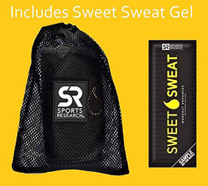 Picture of Sweet Sweat Waist Trimmer for Men & Women Black/Yellow (Small) | Premium Waist Trainer Sauna Suit, Includes Sample of Sweet Sweat Gel!