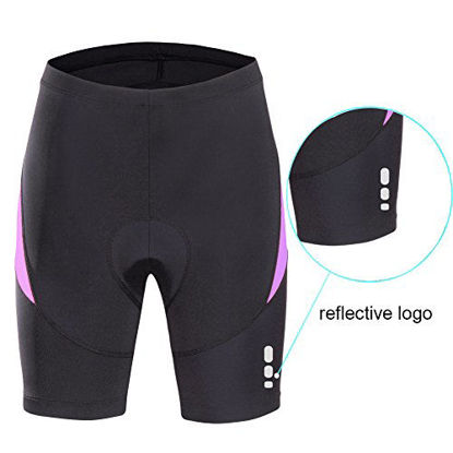 Picture of beroy Bike Shorts with 3D Gel Padded,Womens Gel Cycling Shorts, Purple-1, Medium