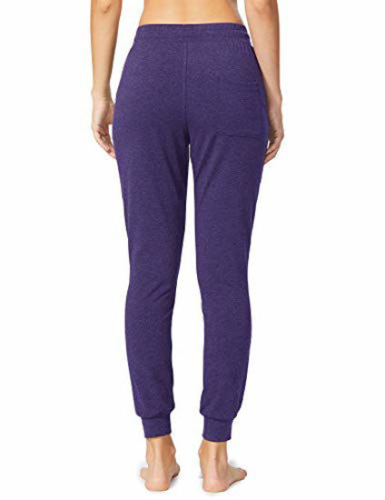 GetUSCart- BALEAF Women's Cotton Sweatpants Leisure Joggers Pants Tapered  Active Yoga Lounge Casual Travel Pants with Pockets Purple Heather Size XS
