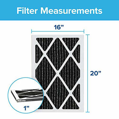 Picture of Filtrete 16x20x1, AC Furnace Air Filter, MPR 1200, Allergen Defense Odor Reduction, 2-Pack (exact dimensions 15.719 x 19.719 x 0.84)