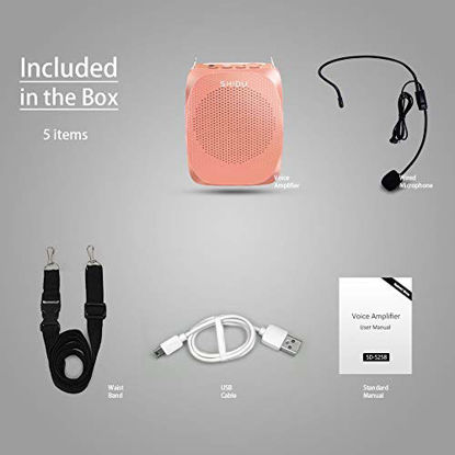 Picture of Portable Voice Amplifier SHIDU Personal Speaker Microphone Headset Rechargeable Mini Pa System for Teachers Tour Guides Coaches Classroom Singing Yoga Fitness Instructors