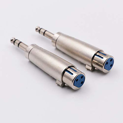 Picture of 1/4 TRS to XLR Female Adapter Female XLR to 1/4 Stereo Balanced Audio Connector - 2 Pack
