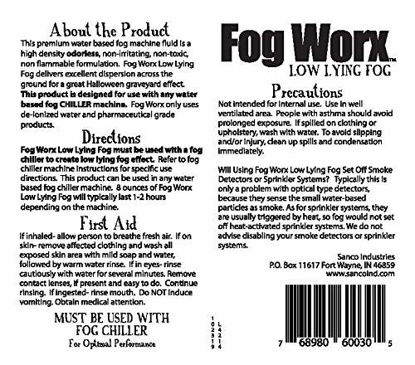 Picture of Fogworx Low Lying Fog Juice, Long Lasting Low lying Indoor-Outdoor Fog, Designed Fog Chillers, Ground Foggers and Low Lying Fog Generators, 1 Quart