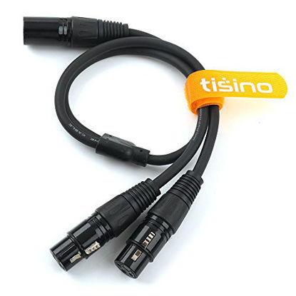 Picture of TISINO XLR Y-Splitter Cable, Dual Female XLR to Male XLR Mic Combiner Y Cord Balanced Microphone Adaptor Patch Cable (2 Female to 1 Male)- 10 Feet