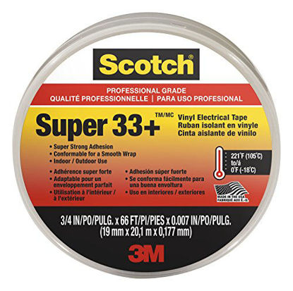 Picture of Scotch Super 33+ Vinyl Electrical Tape, .75-In x 66-Ft, Pack of 10 , Black - 6132-BA-10