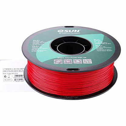 Picture of eSUN PLA PRO (PLA+) 3D Printer Filament, Dimensional Accuracy +/- 0.03 mm, 1kg Spool, 1.75mm, Fire Engine Red, (Pantone 199C)
