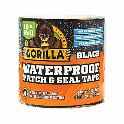 Picture of Gorilla Waterproof Patch & Seal Tape 4" x 10' Black, (Pack of 2)
