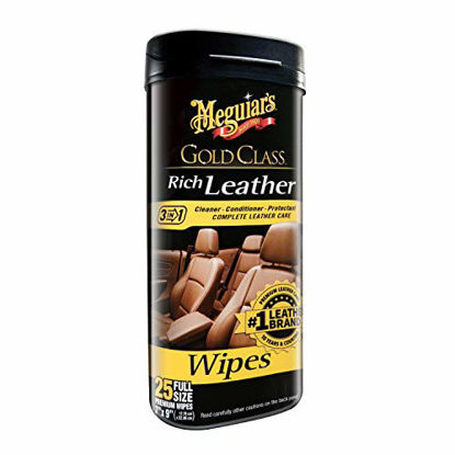 Picture of Meguiar's G10900 Gold Class Rich Leather Wipes, 25 Wipes
