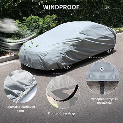 Picture of Leader Accessories Car Cover UV Protection Basic Guard 3 Layer Breathable Dust Proof Universal Fit Full Car Cover Up To 200''