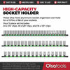 Picture of Olsa Tools 1/2-Inch, 3/8-Inch & 1/4-Inch Drive Aluminum Socket Organizer | Premium Quality Socket Holder (Green)